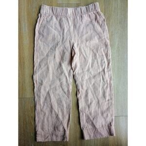 Purejill 100% linen spring summer pastel pink pull on pants  quiet Luxury comfy